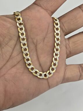 10k Real Gold Cuban Diamond Cut Bracelet 6.5mm 8.2 Inches